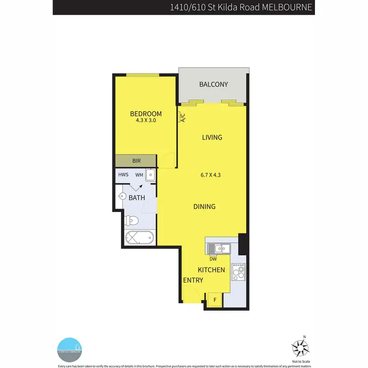 Floorplan of Homely apartment listing, 1410/610 St Kilda Road, Melbourne VIC 3004