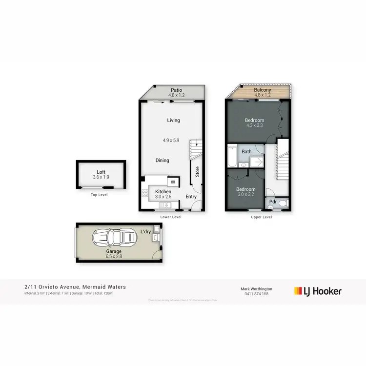 Floorplan of Homely townhouse listing, 2/11 Orvieto Avenue, Mermaid Waters QLD 4218