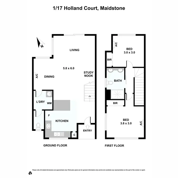 Floorplan of Homely townhouse listing, 1/17 Holland Court, Maidstone VIC 3012
