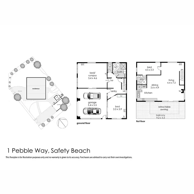 Floorplan of Homely house listing, 1 Pebble Way, Safety Beach VIC 3936