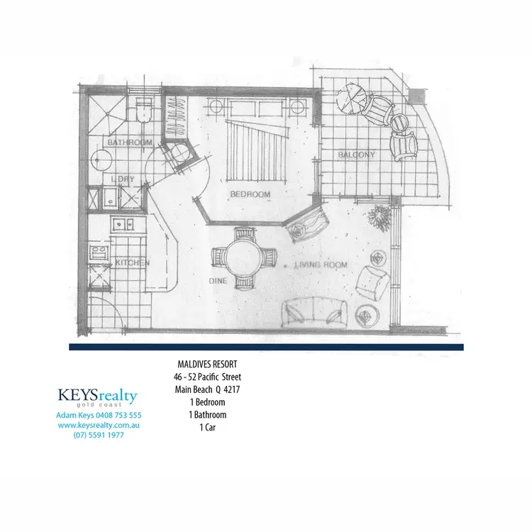 Floorplan of Homely apartment listing, 1306/52 Pacific Street, Main Beach QLD 4217