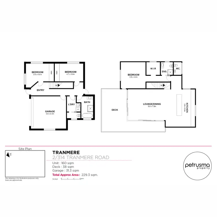Floorplan of Homely unit listing, 1 & 3/314 Tranmere Road, Tranmere TAS 7018