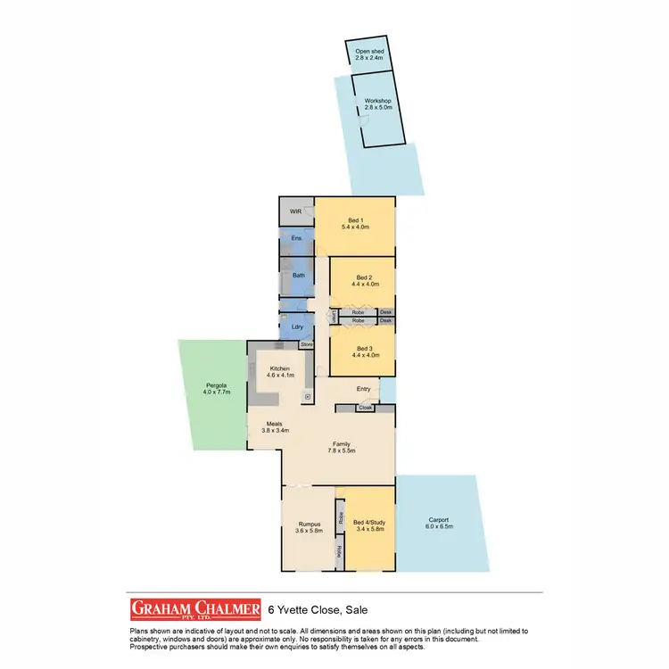 Floorplan of Homely house listing, 6 Yvette Close, Sale VIC 3850