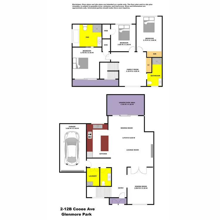 Floorplan of Homely semi-detached listing, 2/12b Cooee Avenue, Glenmore Park NSW 2745
