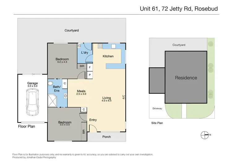 Floorplan of Homely unit listing, 61/72 Jetty Road, Rosebud VIC 3939