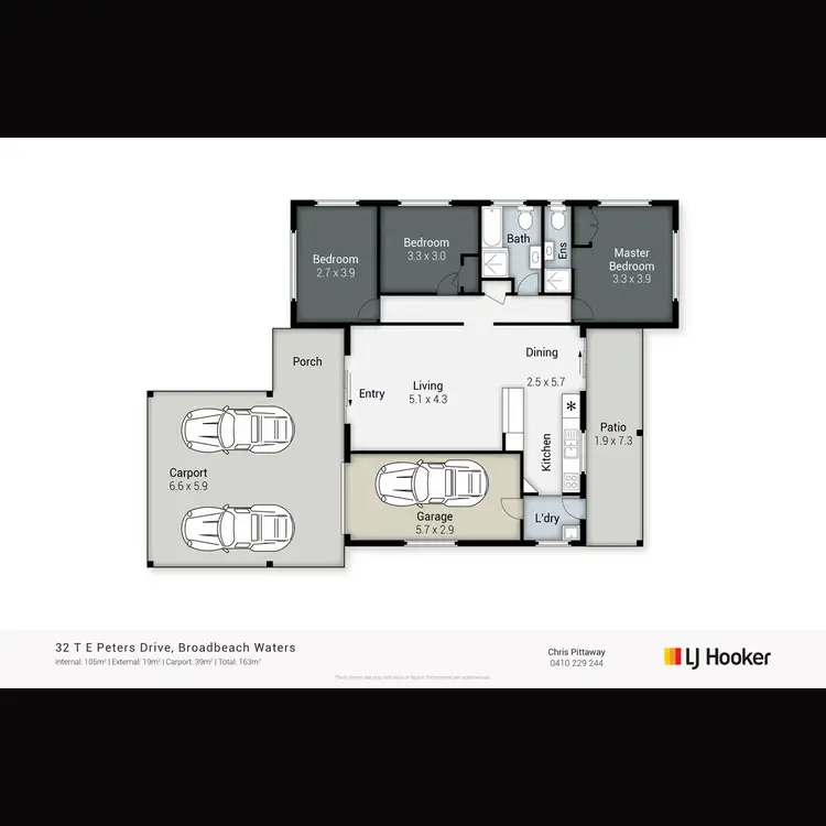 Floorplan of Homely house listing, 32 T E Peters Drive, Broadbeach Waters QLD 4218