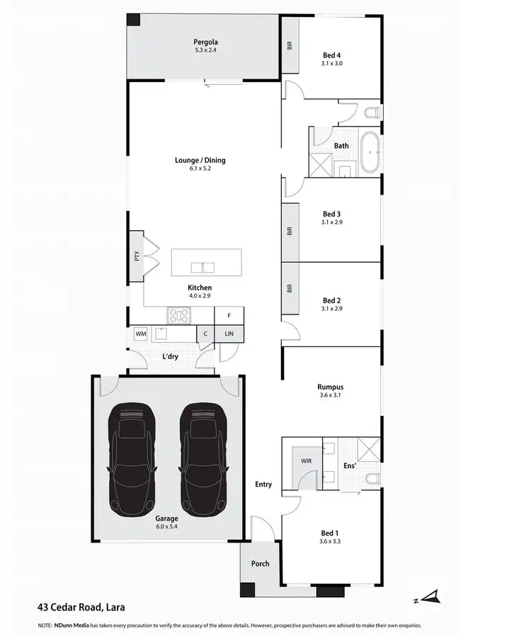 Floorplan of Homely house listing, 43 Cedar Road, Lara VIC 3212