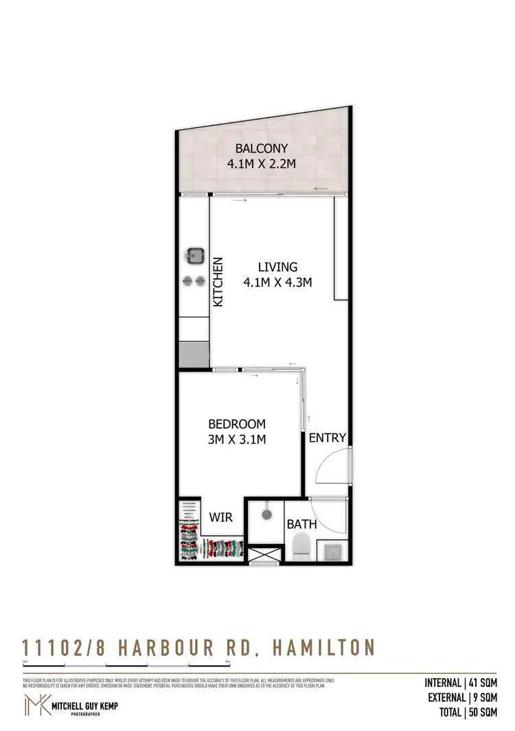 Floorplan of Homely apartment listing, 11102/8 Harbour Road, Hamilton QLD 4007