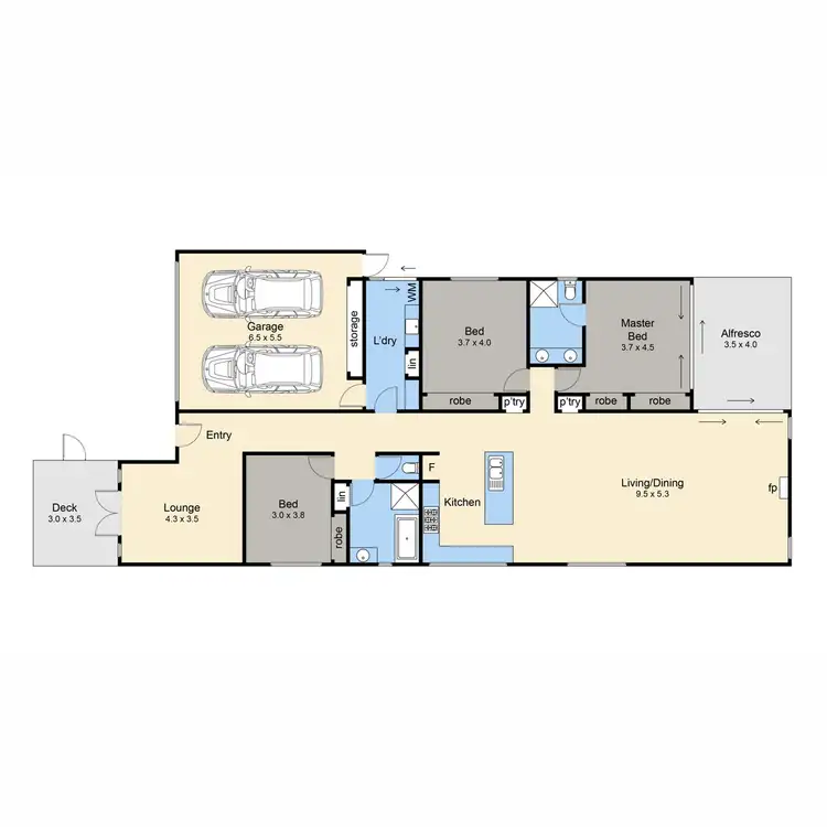 Floorplan of Homely house listing, 43 Oceanic Drive, Safety Beach VIC 3936