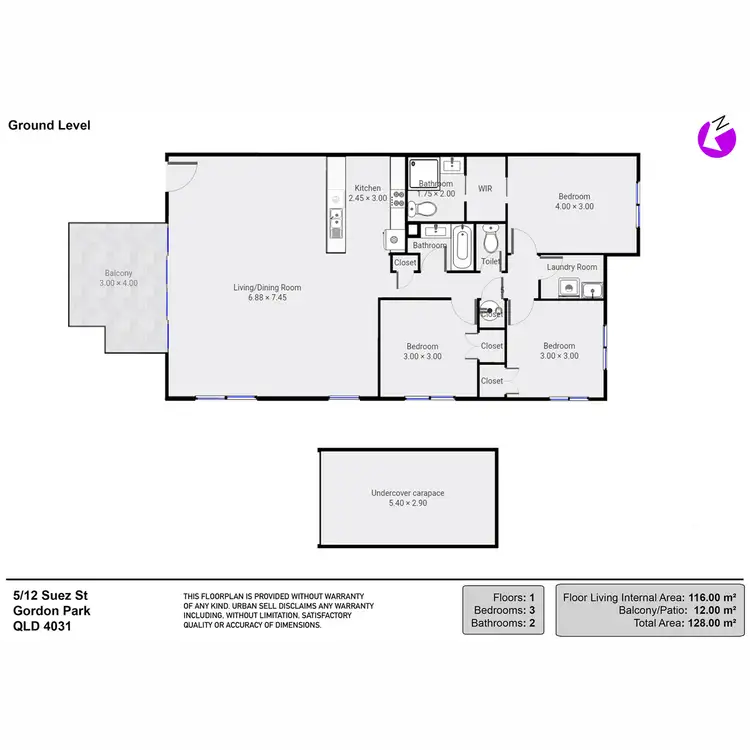 Floorplan of Homely unit listing, 5/12 Suez Street, Gordon Park QLD 4031