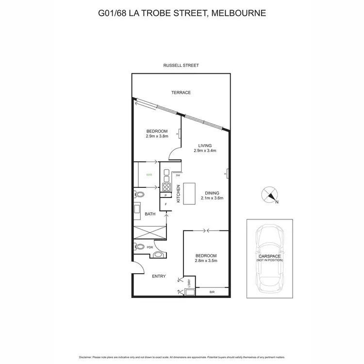 Floorplan of Homely apartment listing, G01/68 La Trobe Street, Melbourne VIC 3000
