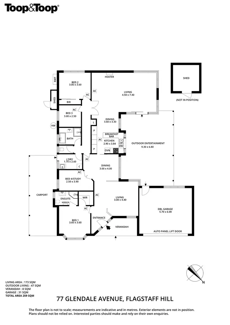 Floorplan of Homely house listing, 77 Glendale Avenue, Flagstaff Hill SA 5159
