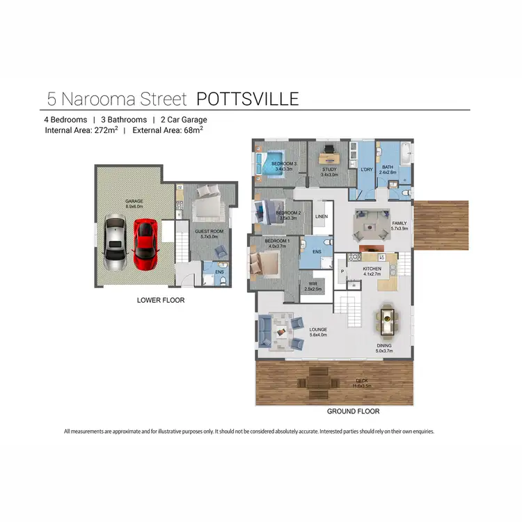 Floorplan of Homely house listing, 5 Narooma Street, Pottsville NSW 2489