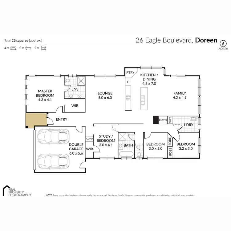Floorplan of Homely house listing, 26 Eagle Boulevard, Doreen VIC 3754