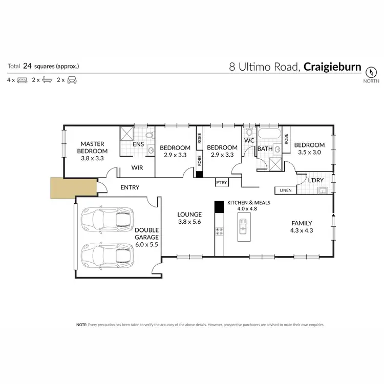 Floorplan of Homely house listing, 8 Ultimo Road, Craigieburn VIC 3064
