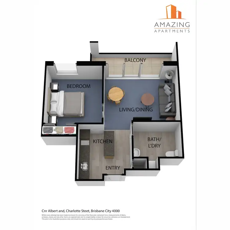 Floorplan of Homely apartment listing, 95 Charlotte Street, Brisbane City QLD 4000