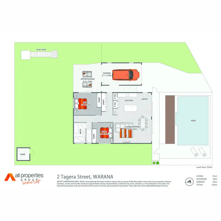 Floorplan of Homely house listing, 2 Tagera Street, Warana QLD 4575