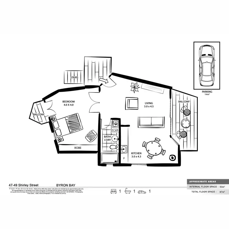Floorplan of Homely apartment listing, 8/47-49 Shirley Street, Byron Bay NSW 2481
