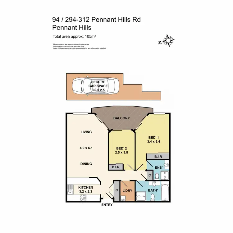 Floorplan of Homely unit listing, 94/298-312 Pennant Hills Road, Pennant Hills NSW 2120