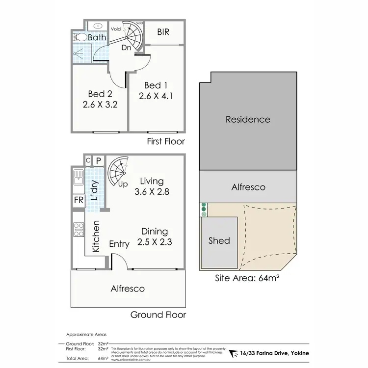 Floorplan of Homely townhouse listing, 16/33 Farina Drive, Yokine WA 6060