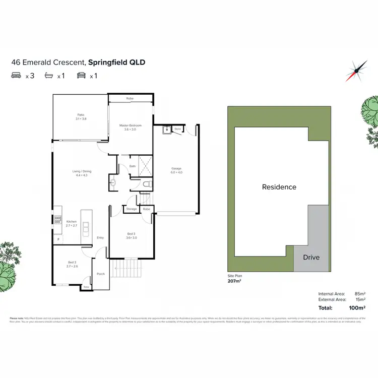 Floorplan of Homely house listing, 46 Emerald Crescent, Springfield QLD 4300