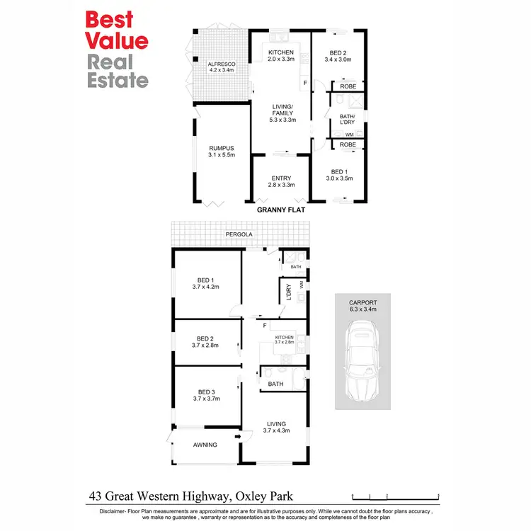 Floorplan of Homely house listing, 43 & 43a Great Western Highway, Oxley Park NSW 2760