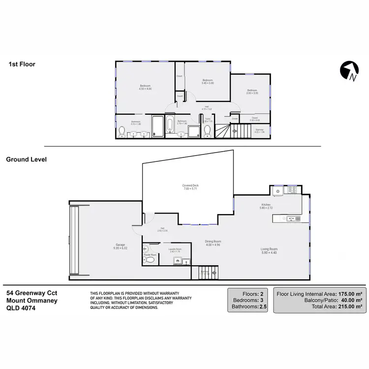 Floorplan of Homely townhouse listing, 54 Greenway Circuit, Mount Ommaney QLD 4074