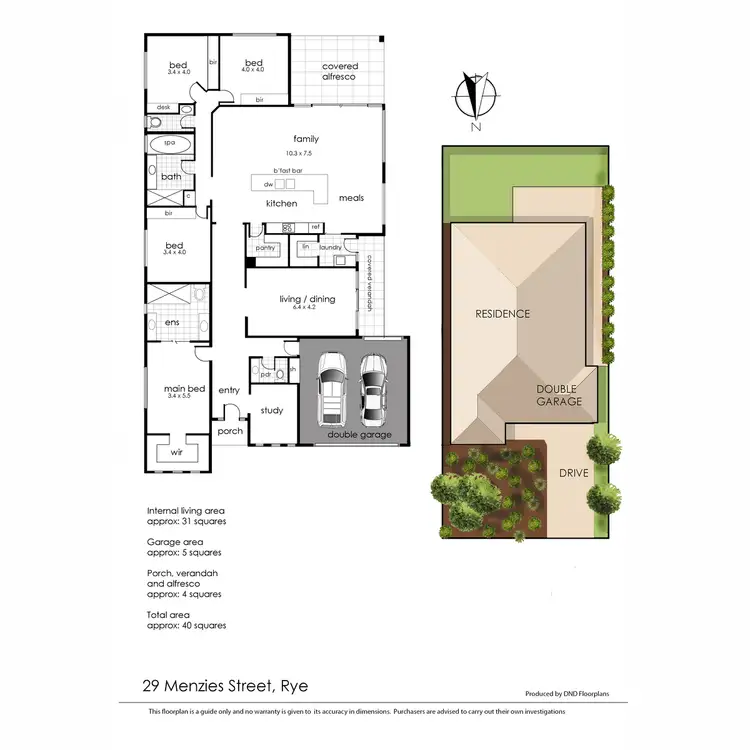 Floorplan of Homely house listing, 29 Menzies Street, Rye VIC 3941