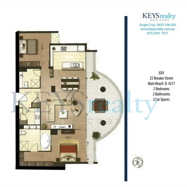 Floorplan of Homely apartment listing, XXV Breaker, 25 Breaker Street, Main Beach QLD 4217