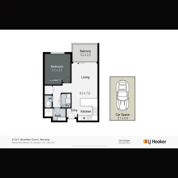 Floorplan of Homely unit listing, 213/1 Bowden Court, Nerang QLD 4211