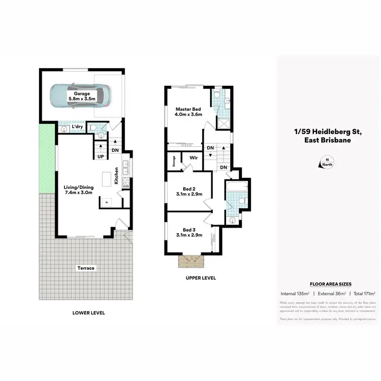 Floorplan of Homely townhouse listing, 1/59 Heidelberg Street, East Brisbane QLD 4169