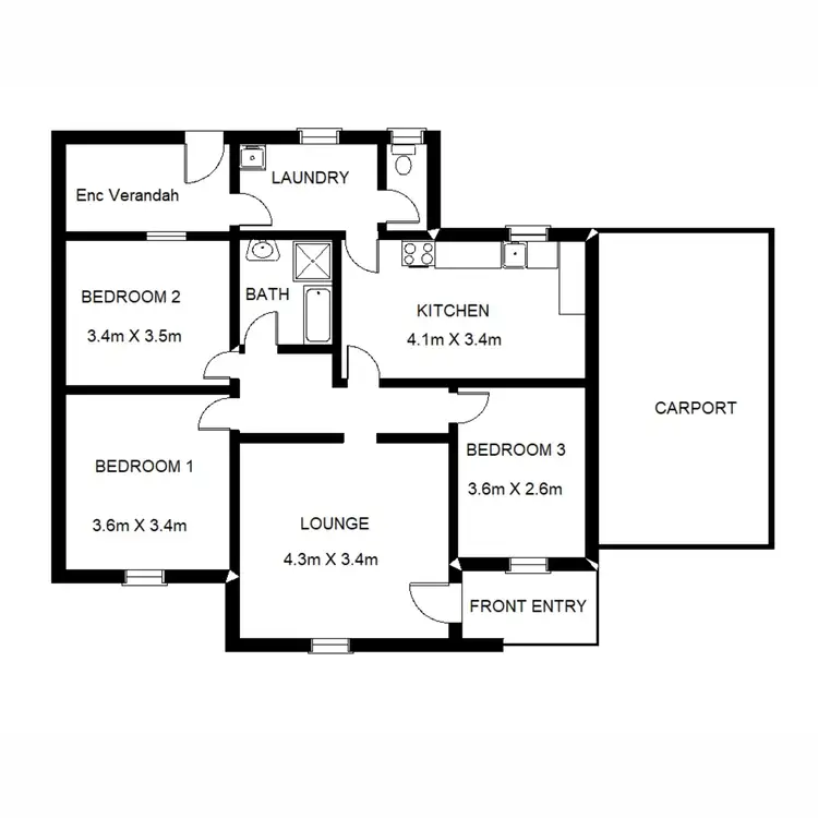 Floorplan of Homely semi-detached listing, 32 Sylvia Avenue, Port Augusta SA 5700