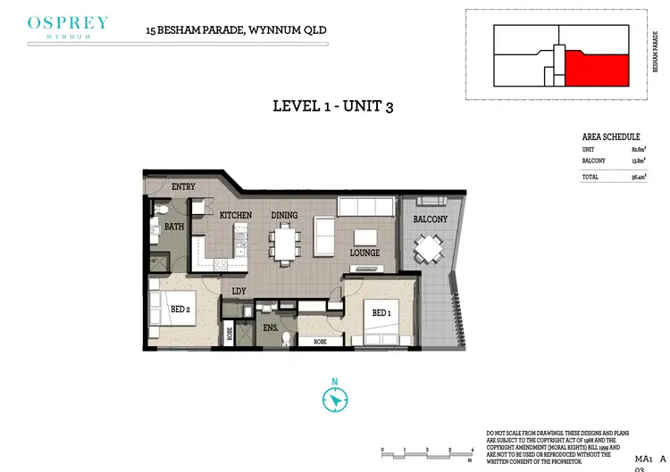 Floorplan of Homely apartment listing, 3/15 Besham Parade, Wynnum QLD 4178