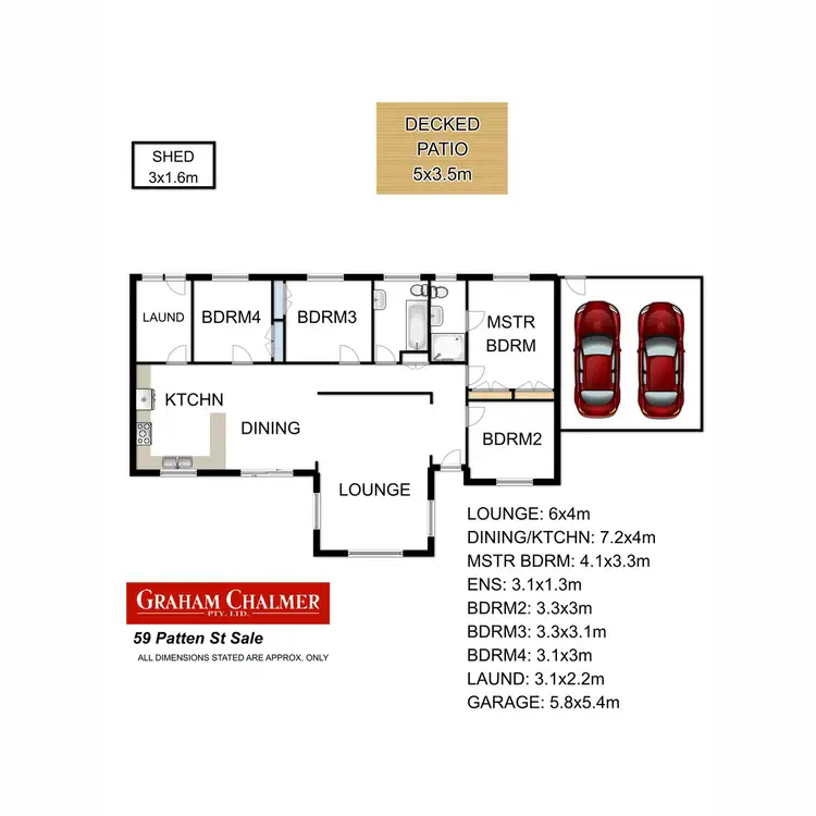 Floorplan of Homely house listing, 59 Patten Street, Sale VIC 3850