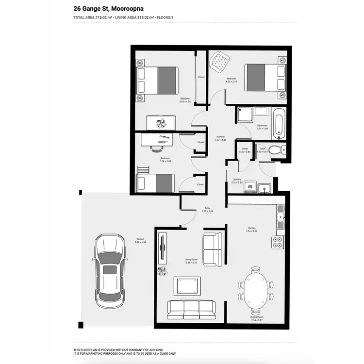 Floorplan of Homely house listing, 26 Gange Street, Mooroopna VIC 3629