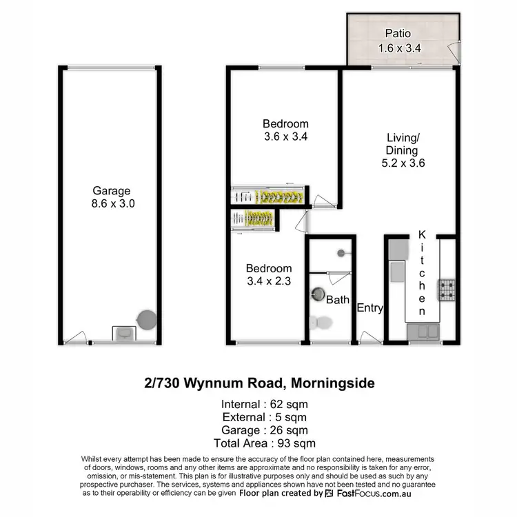 Floorplan of Homely unit listing, 2/730 Wynnum Road, Morningside QLD 4170