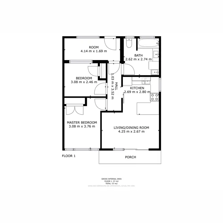 Floorplan of Homely unit listing, 15/78 Boxhill Road, Claremont TAS 7011