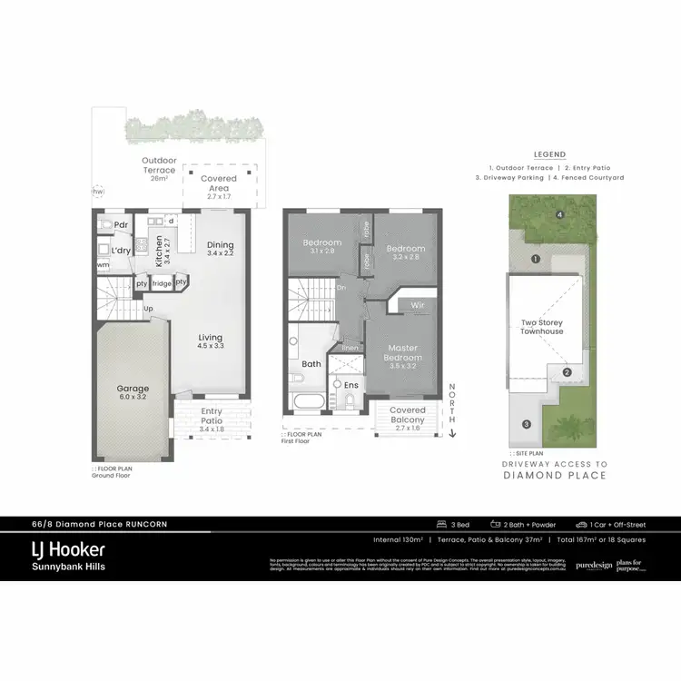 Floorplan of Homely townhouse listing, 66/8 Diamond Place, Runcorn QLD 4113