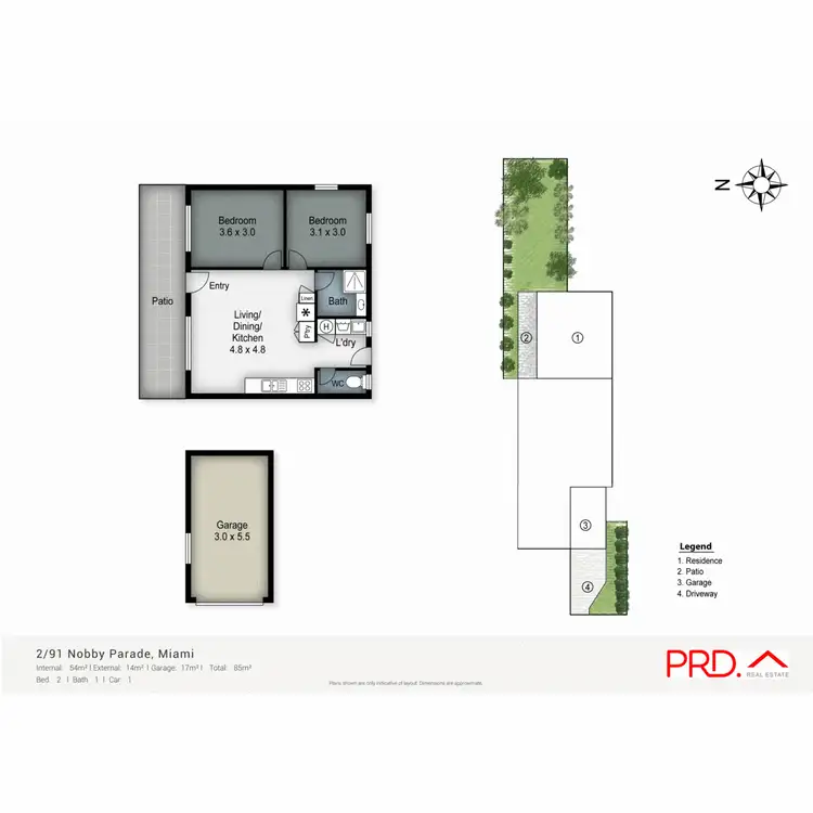 Floorplan of Homely semi-detached listing, 2/91 Nobby Parade, Miami QLD 4220