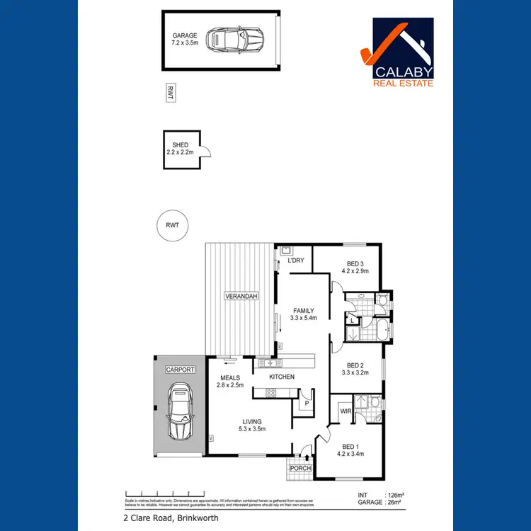 Floorplan of Homely house listing, 2 Clare Road, Brinkworth SA 5464
