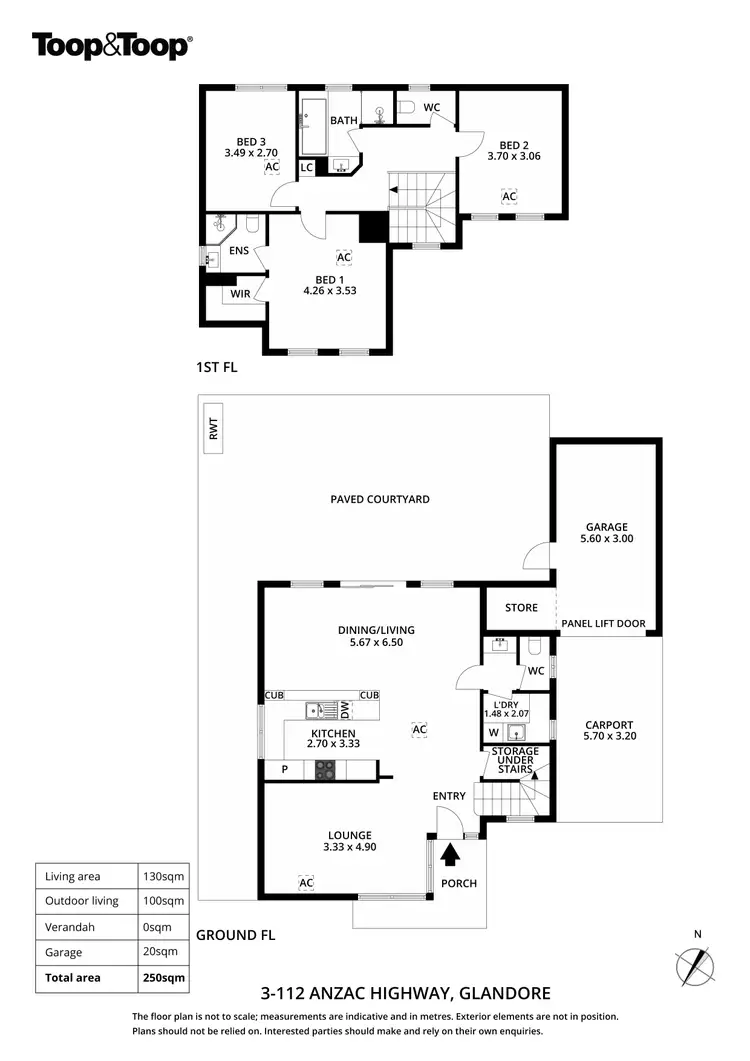 Floorplan of Homely townhouse listing, 3/112-114 Anzac Highway, Glandore SA 5037
