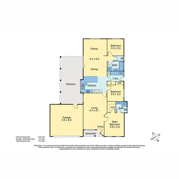 Floorplan of Homely house listing, 13 Marino Court, Mornington VIC 3931
