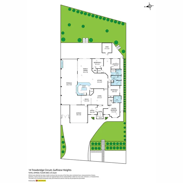 Floorplan of Homely house listing, 14 Trowbridge Circuit, Gulfview Heights SA 5096