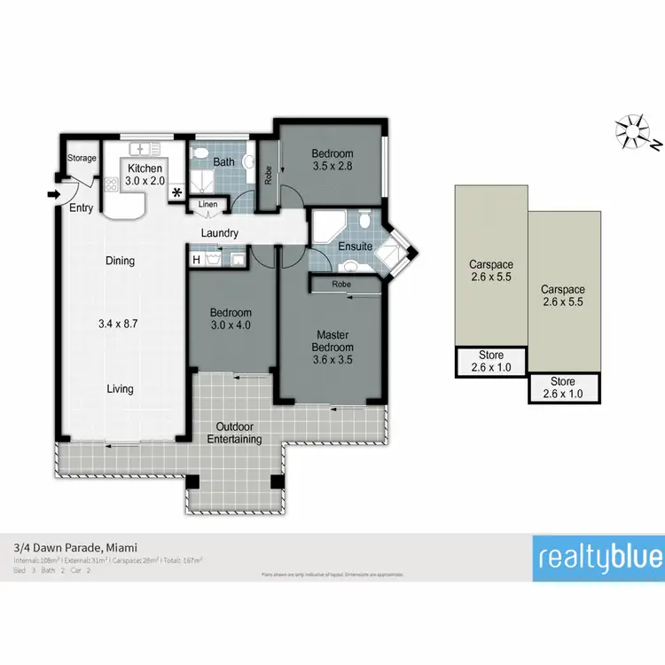 Floorplan of Homely apartment listing, 3/4 Dawn Parade, Miami QLD 4220
