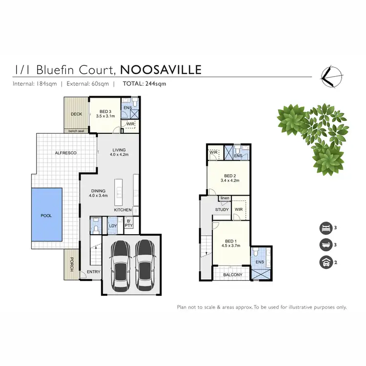 Floorplan of Homely semi-detached listing, 1/1 Bluefin Court, Noosaville QLD 4566