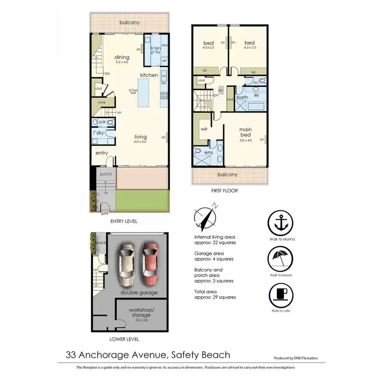 Floorplan of Homely house listing, 33 Anchorage Avenue, Safety Beach VIC 3936