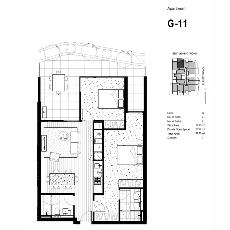 Floorplan of Homely apartment listing, G11/21-23 Plenty Road, Bundoora VIC 3083