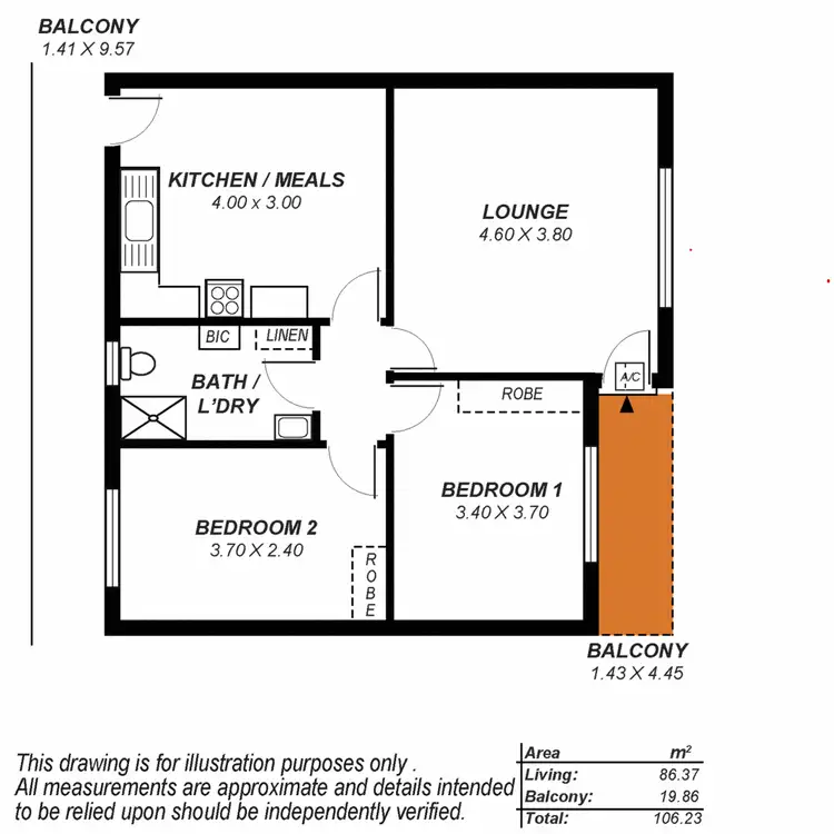 Floorplan of Homely unit listing, 7/43 Stonehouse Avenue, Camden Park SA 5038