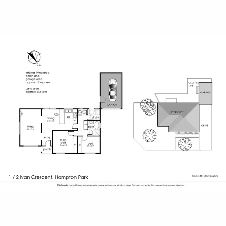 Floorplan of Homely unit listing, 1/2 Ivan Crescent, Hampton Park VIC 3976