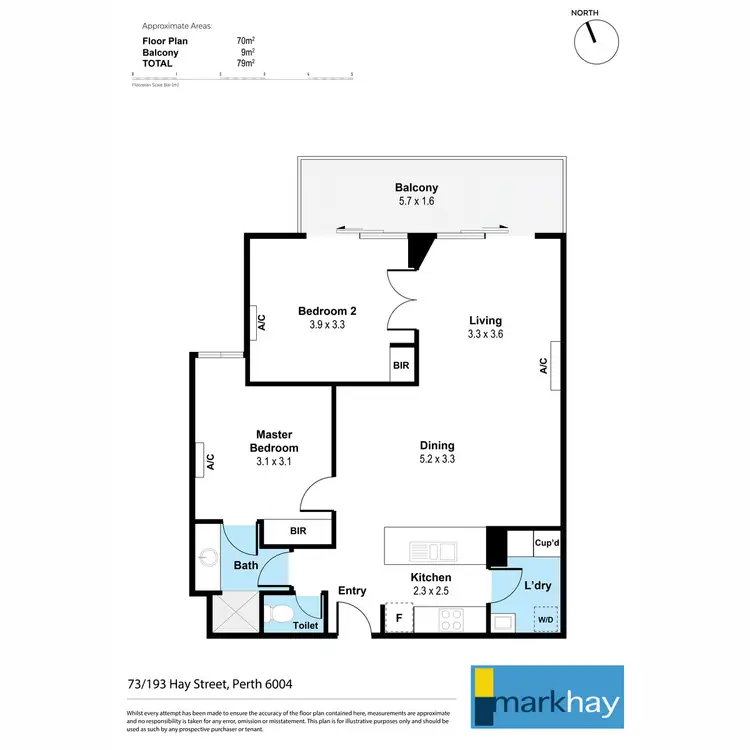 Floorplan of Homely apartment listing, 73/193 Hay Street, East Perth WA 6004